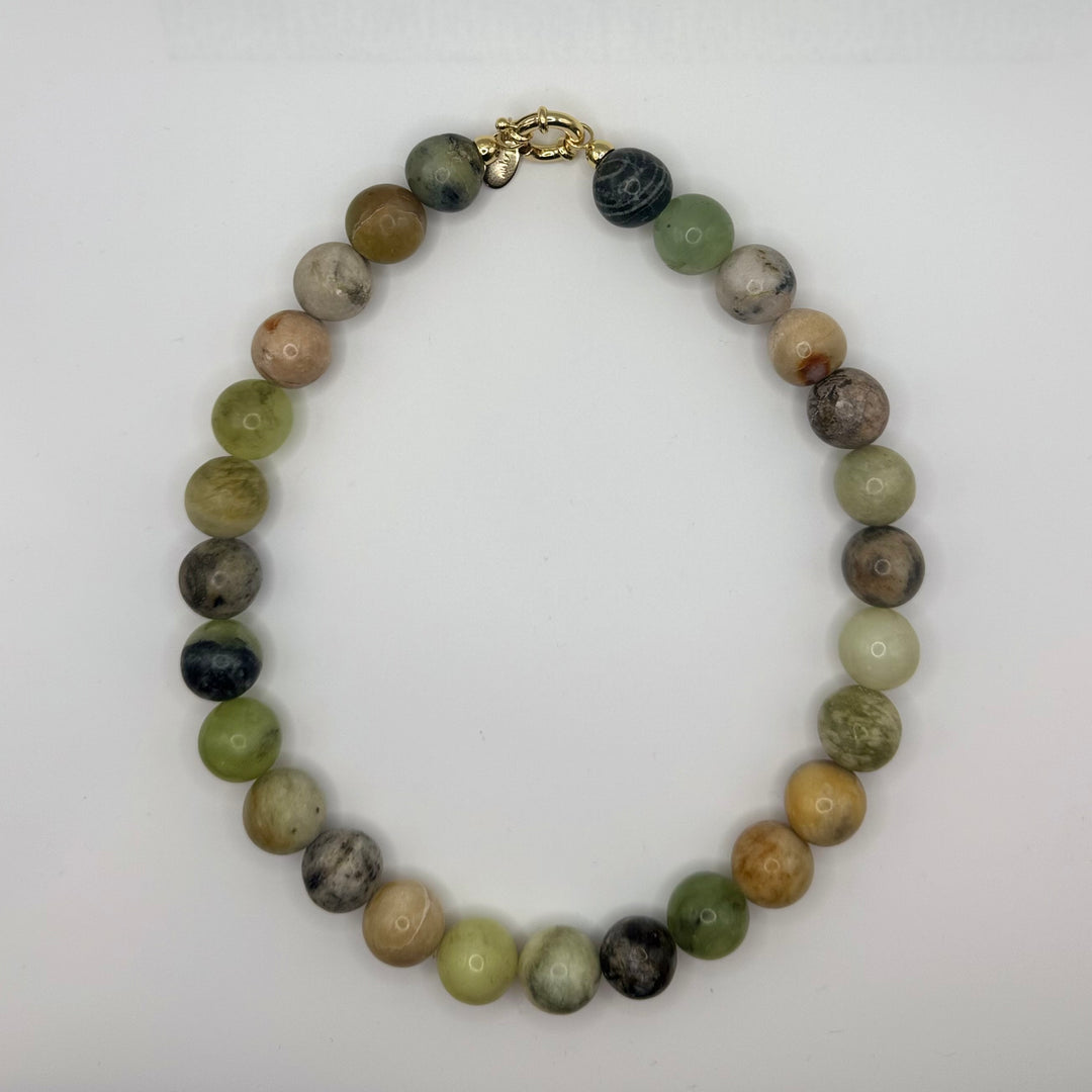 Flower Jade Necklace 16mm