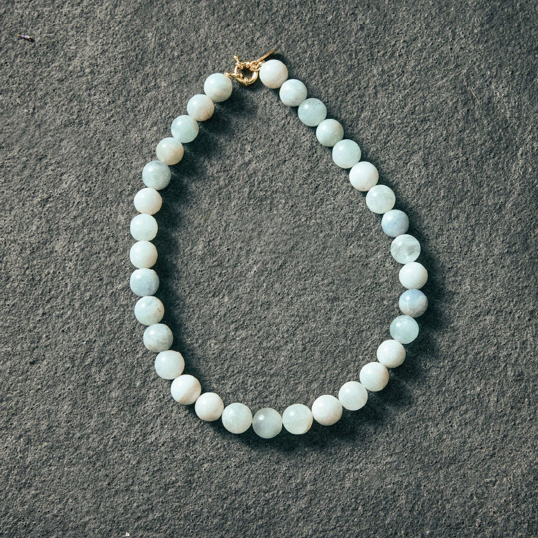 Aquamarine Necklace 12mm
