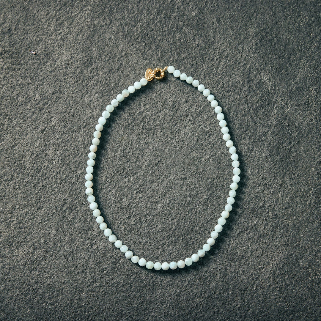 Aquamarine necklace 6mm