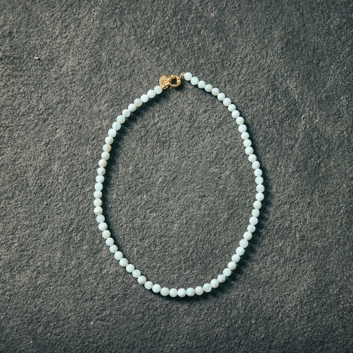 Aquamarine necklace 6mm