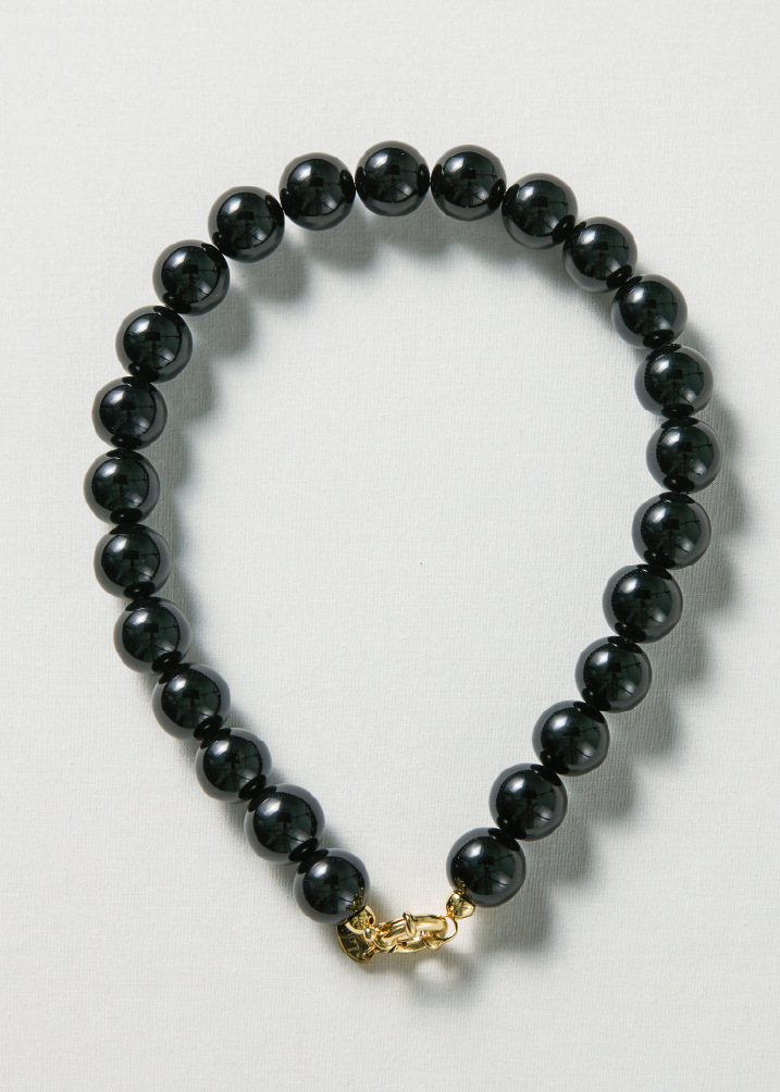 Black agate necklace 16mm
