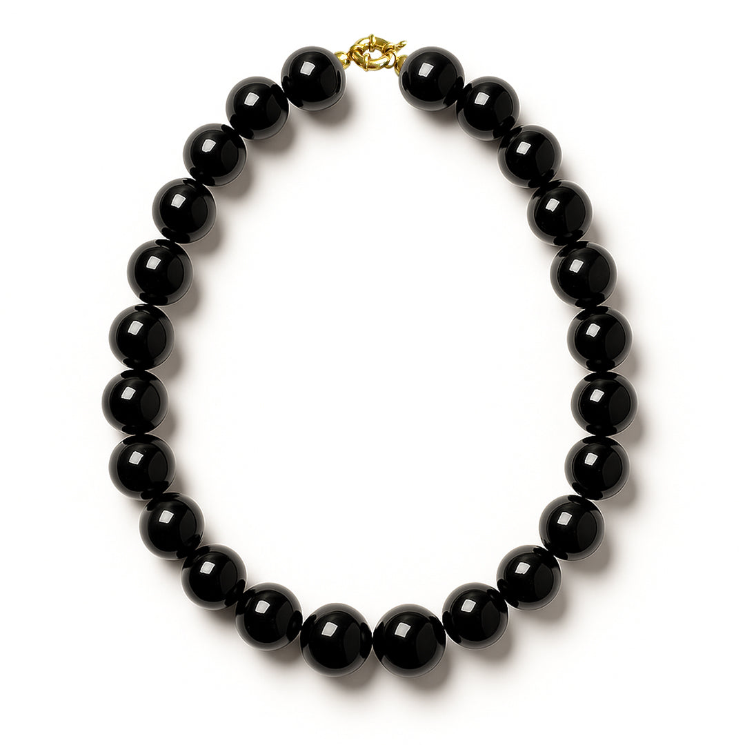 Black Agate Necklace 16mm