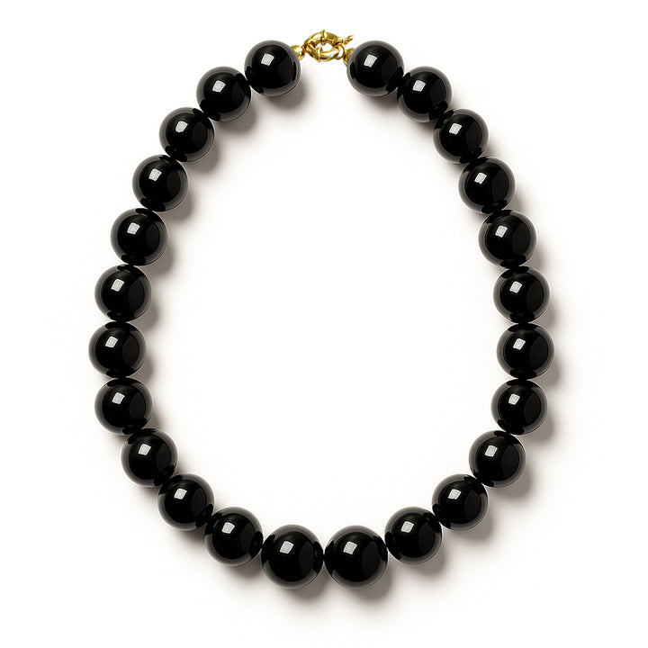 Black Agate Necklace 16mm