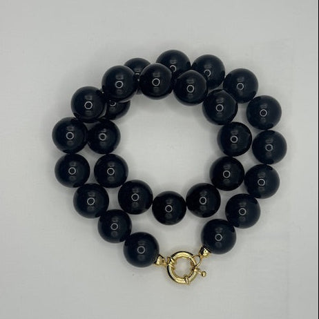 Black Agate Necklace 16mm