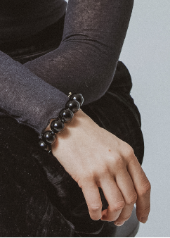 Black agate bracelet 16mm