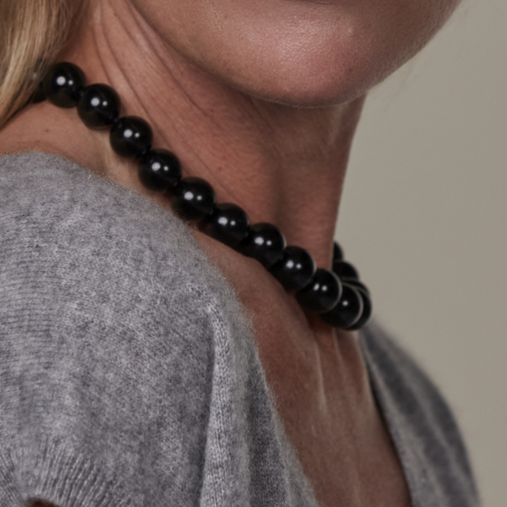 Black Agate Necklace 16mm