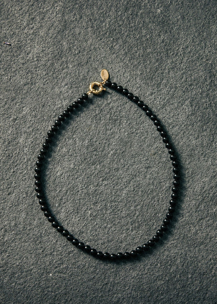 Black agate necklace 6mm