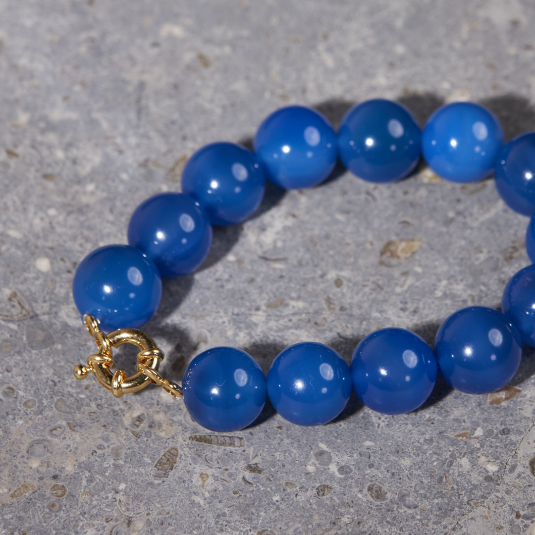 Blue Agate Bracelet 14mm