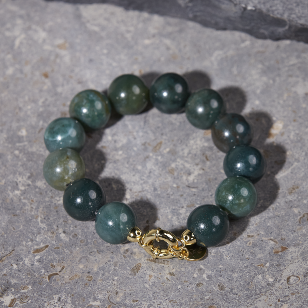 Moss Agate Bracelet 16mm