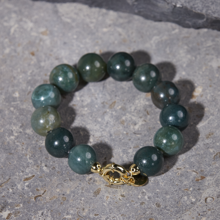 Moss Agate Bracelet 16mm