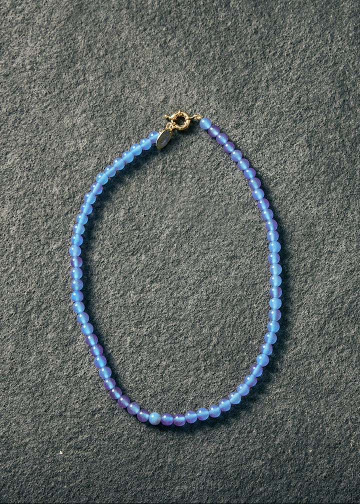Blue agate necklace 6mm