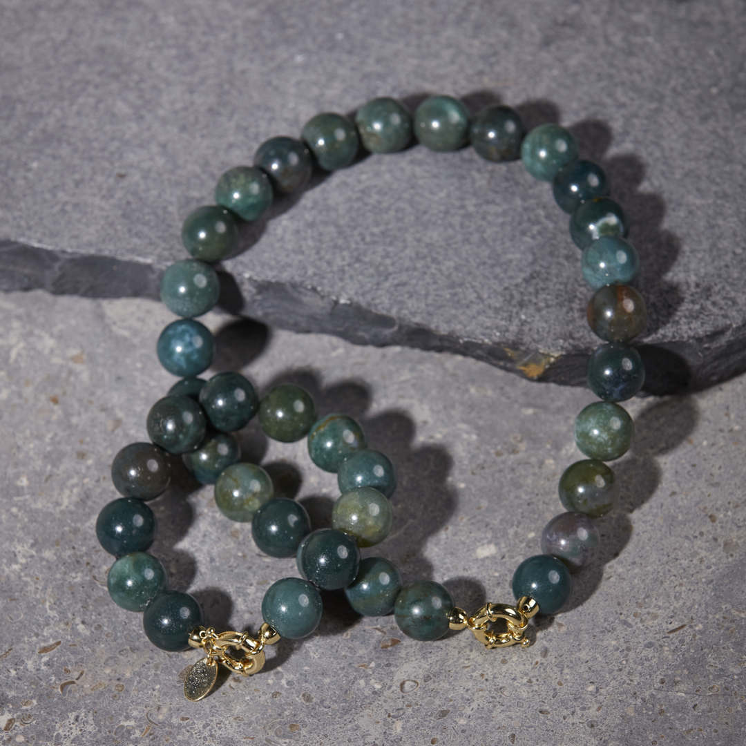 Moss Agate Bracelet 16mm