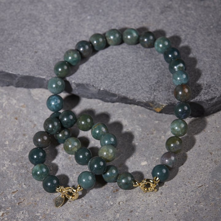 Moss Agate Bracelet 16mm