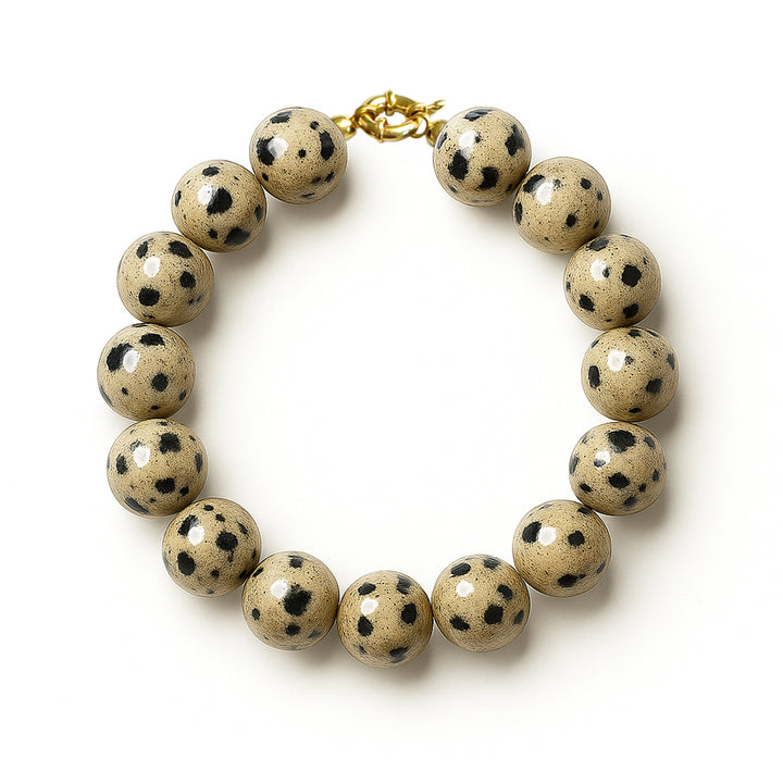 Dalmatian Jasper Braclet 12mm