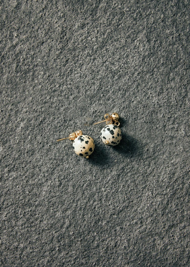 Dalmatian jasper earrings 12mm