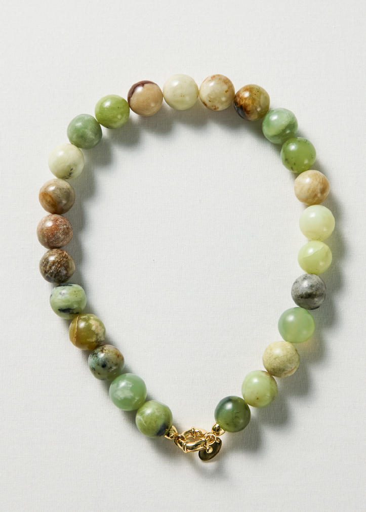 Flower jade Necklace 16mm