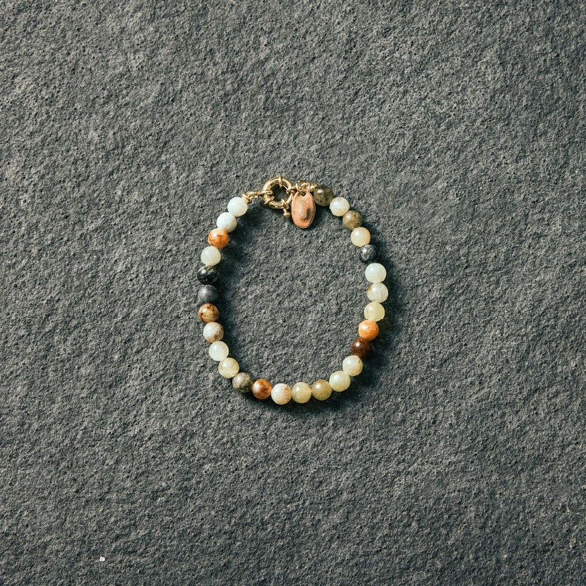 Flower jade beads bracelet 6mm
