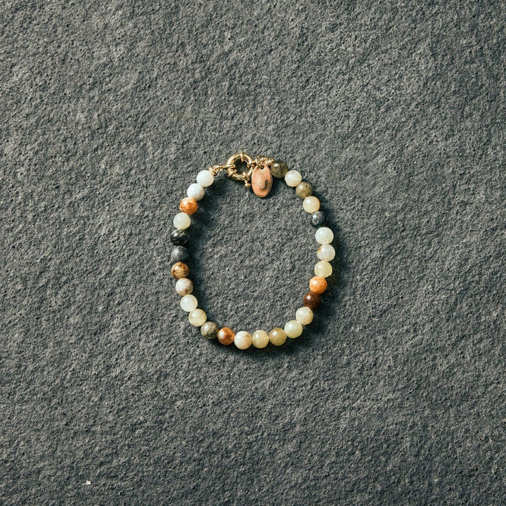 Flower jade beads bracelet 6mm