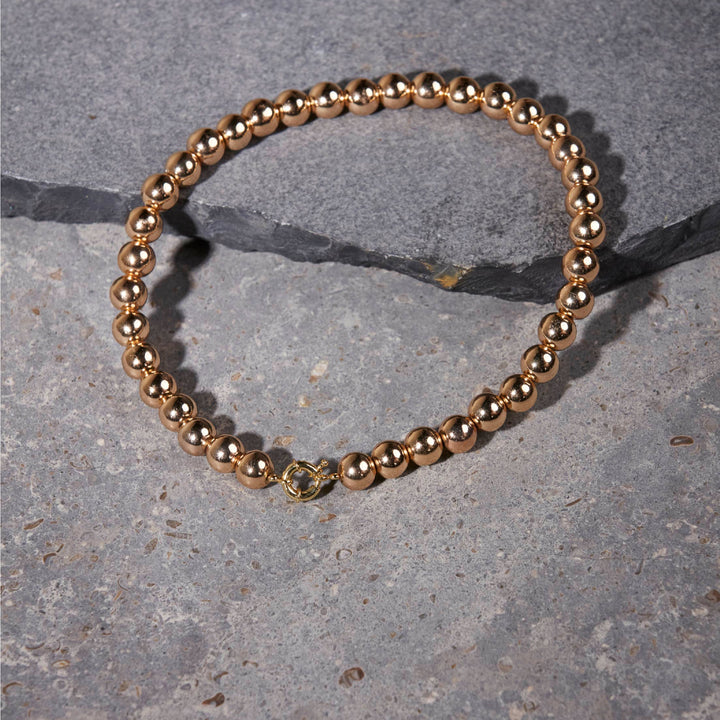Gold Hematite Necklace 12mm