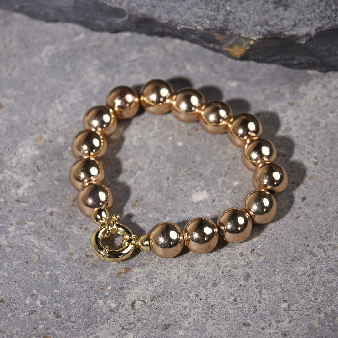 Gold Hematite Bracelet 12mm