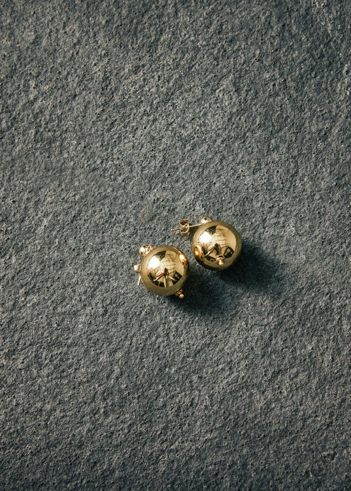 Gold-plated bead earrings 20mm