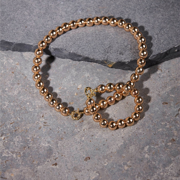 Gold Hematite Necklace 12mm