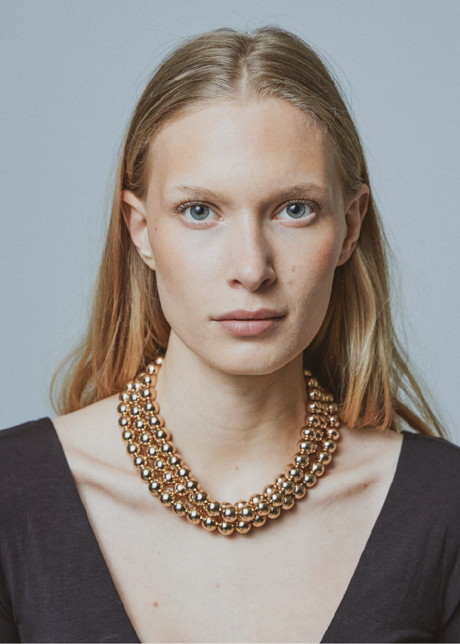 Gold hematite necklace 12mm