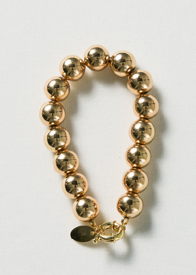 Gold hematite bracelet 12mm