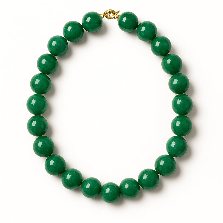 Green Jade Necklace 14mm