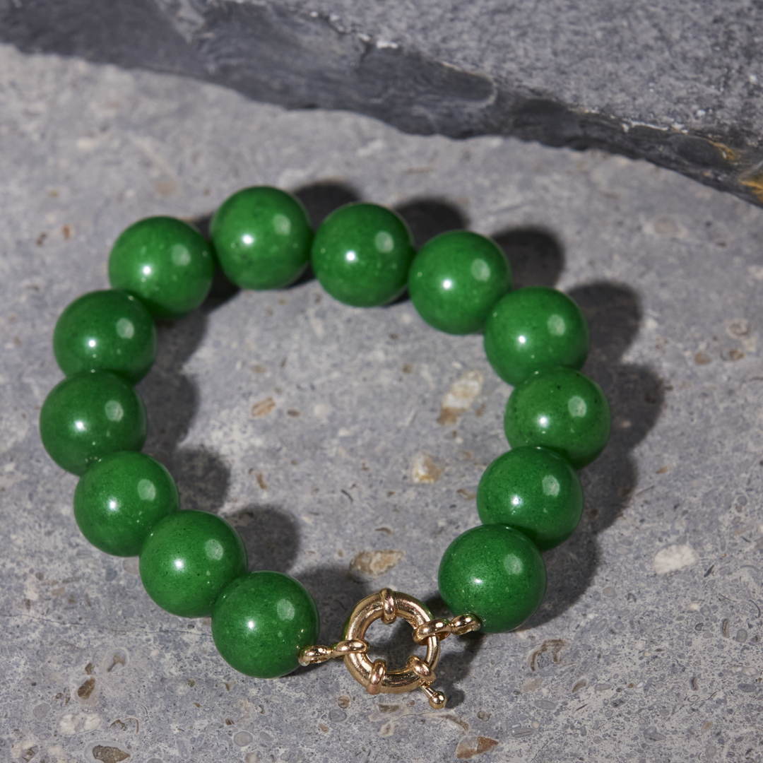 Green Jade Bracelet 14mm