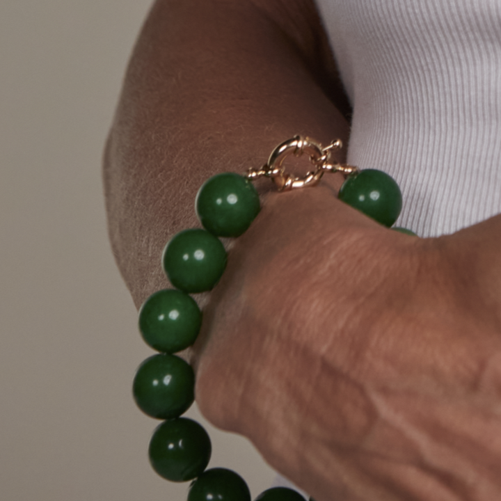 Green Jade Bracelet 14mm