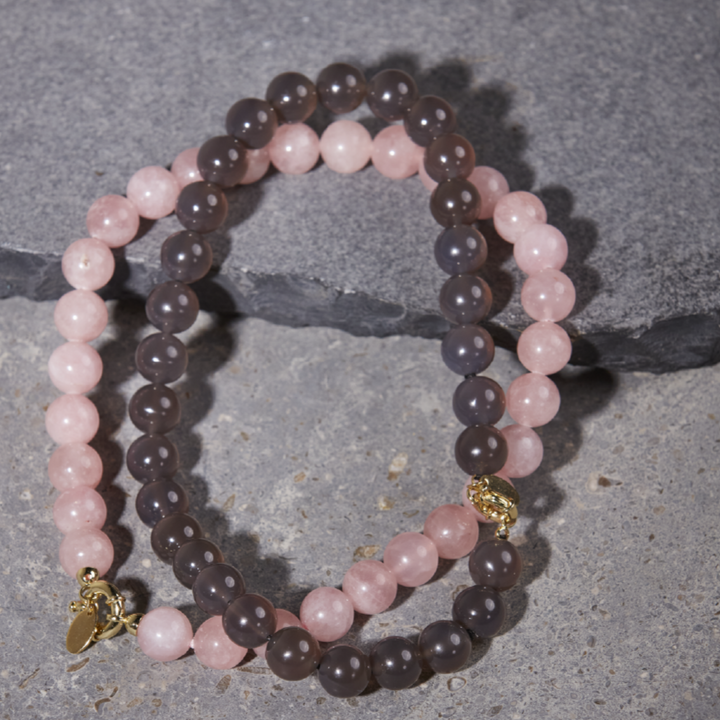 Grey Agate Necklace 14mm