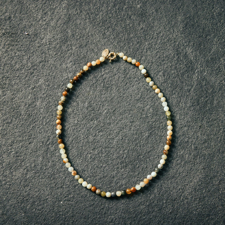 Flower jade necklace 6mm