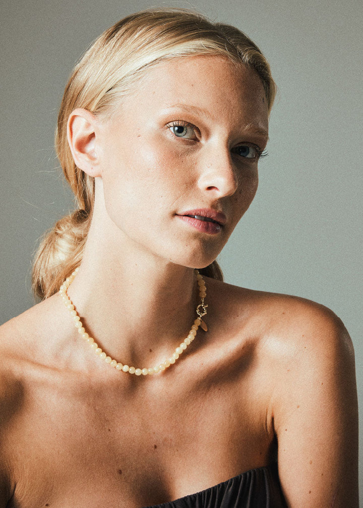 Honey jade necklace 6mm