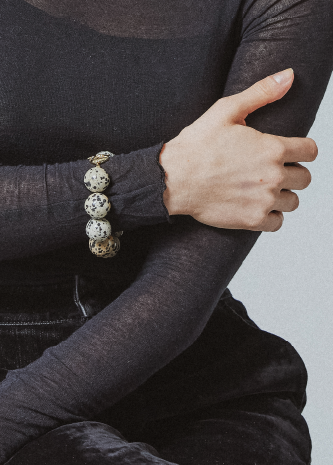 Dalmatian jasper bracelet 20mm