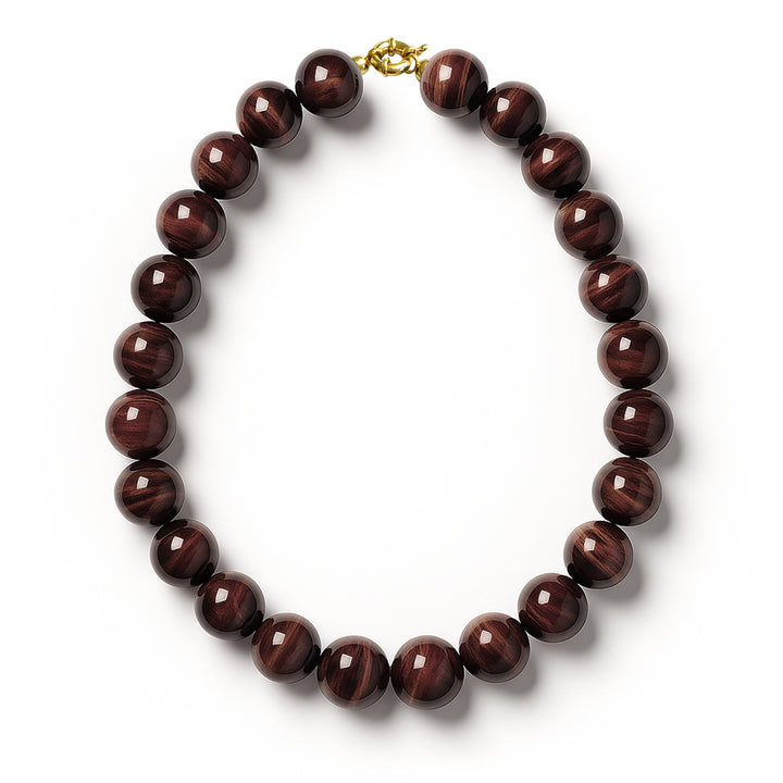 Red Tigereye Necklace 16mm