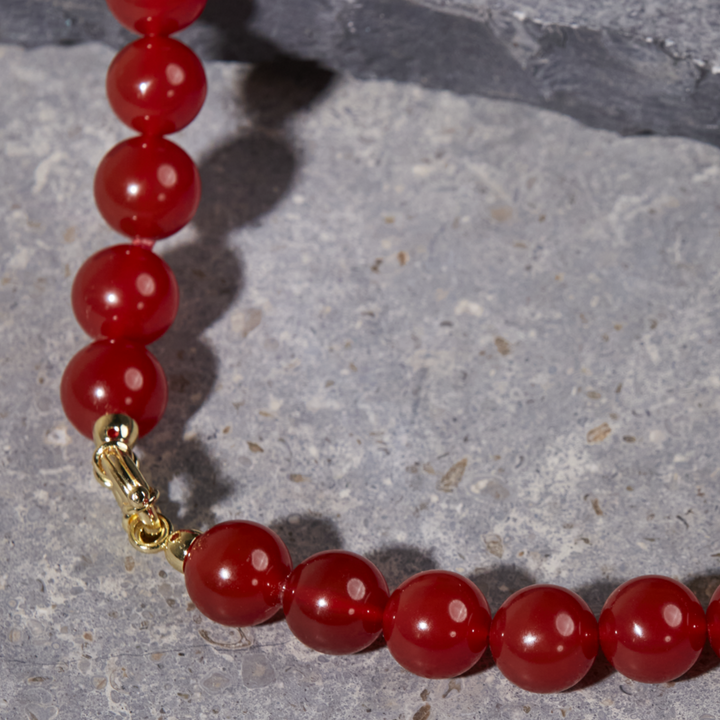Red Agate Necklace 14mm