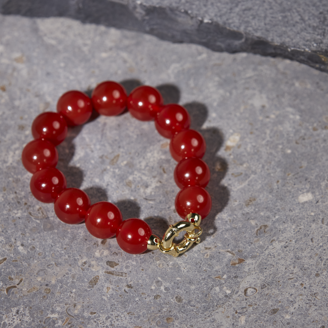Red Agate Bracelet 14mm