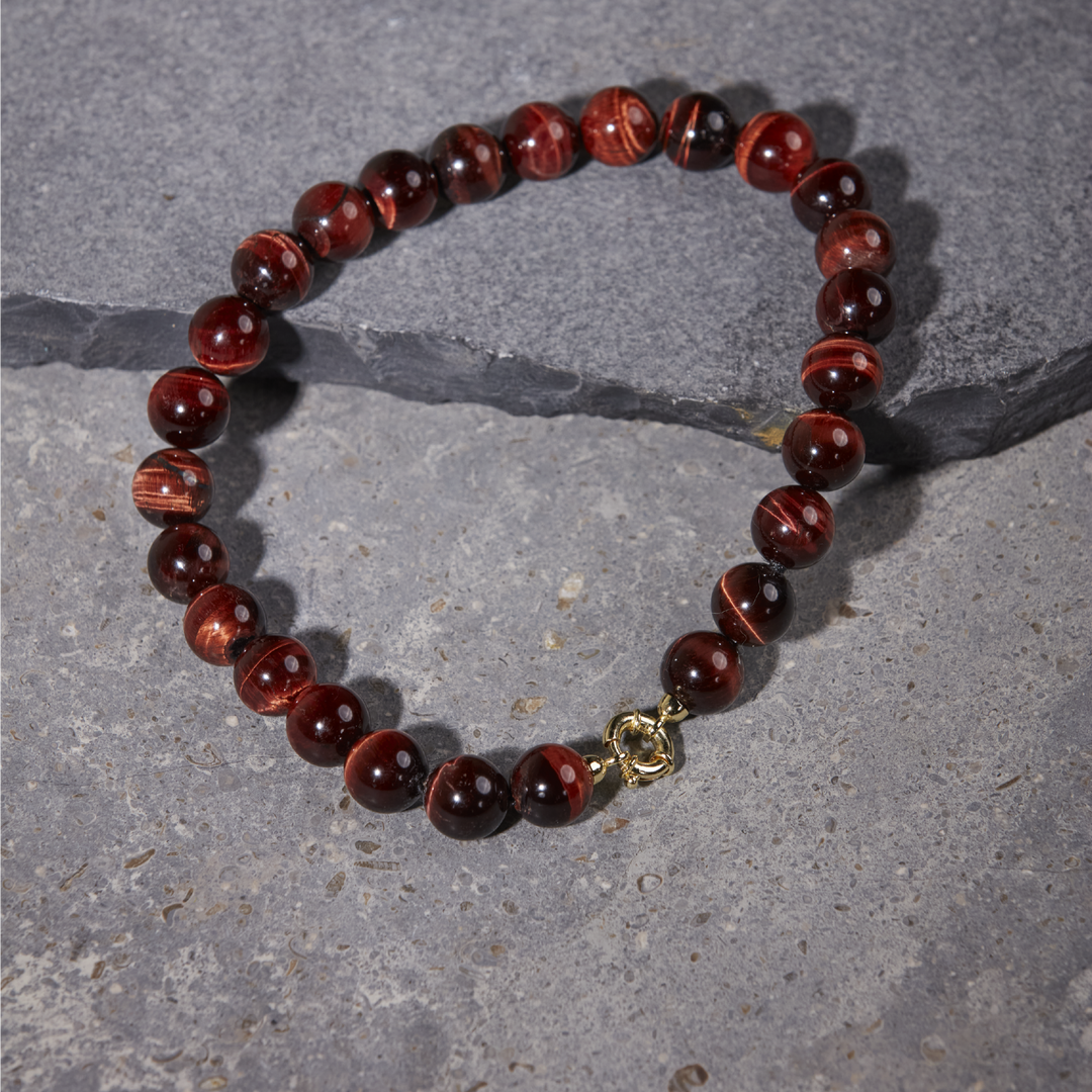 Red Tigereye Necklace 16mm