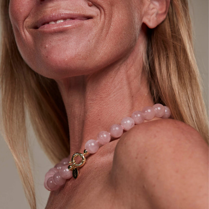 Rose Quartz Necklace 14mm