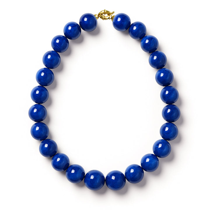Blue Agate Necklace 14mm