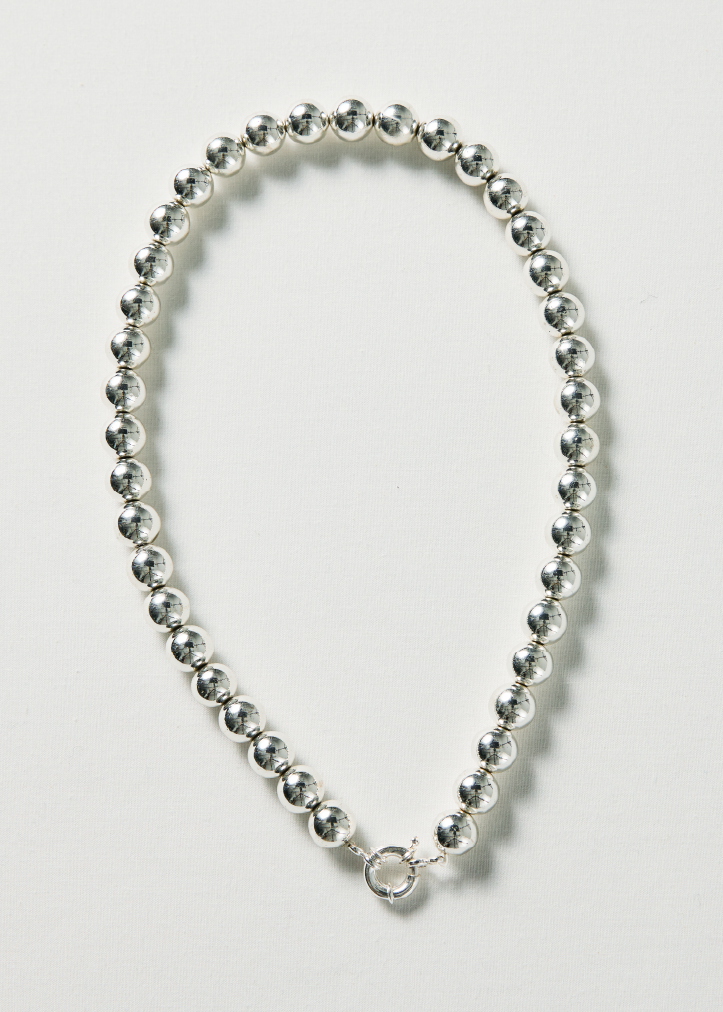 Silver hematite necklace 10mm