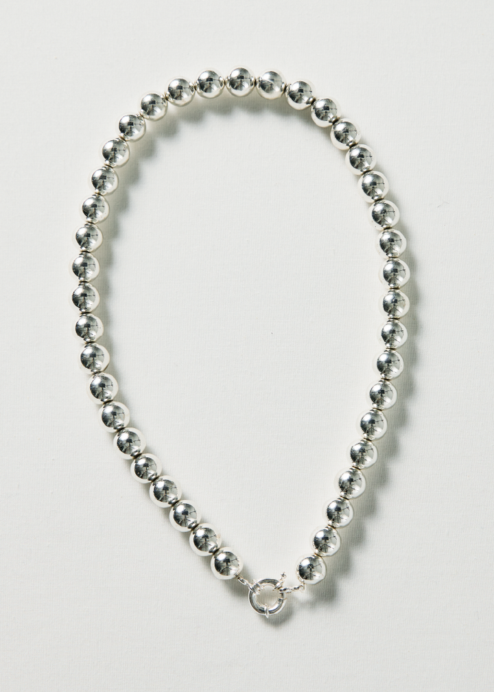 Silver hematite necklace 10mm