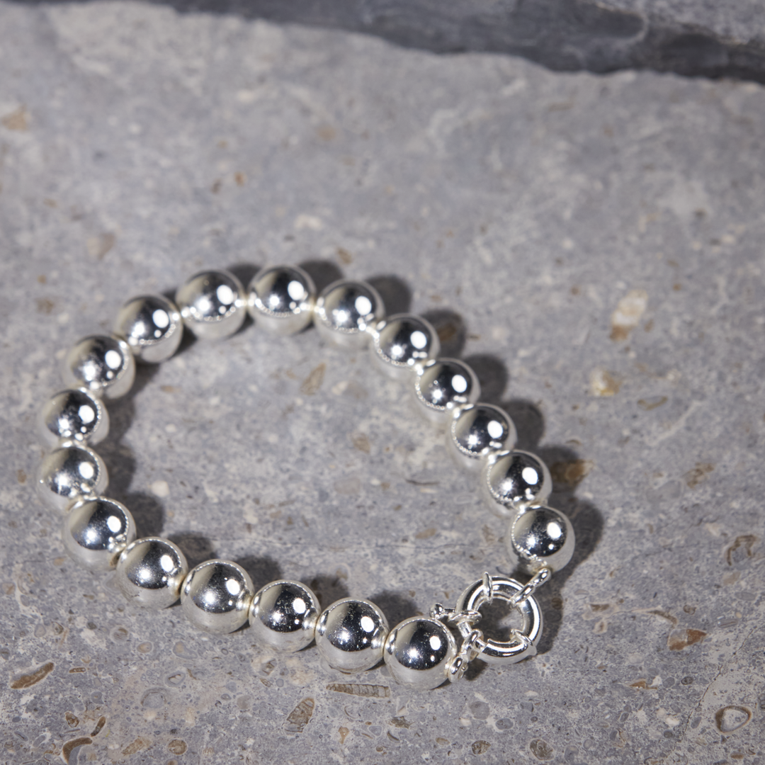 Silver Hematite Bracelet 10mm