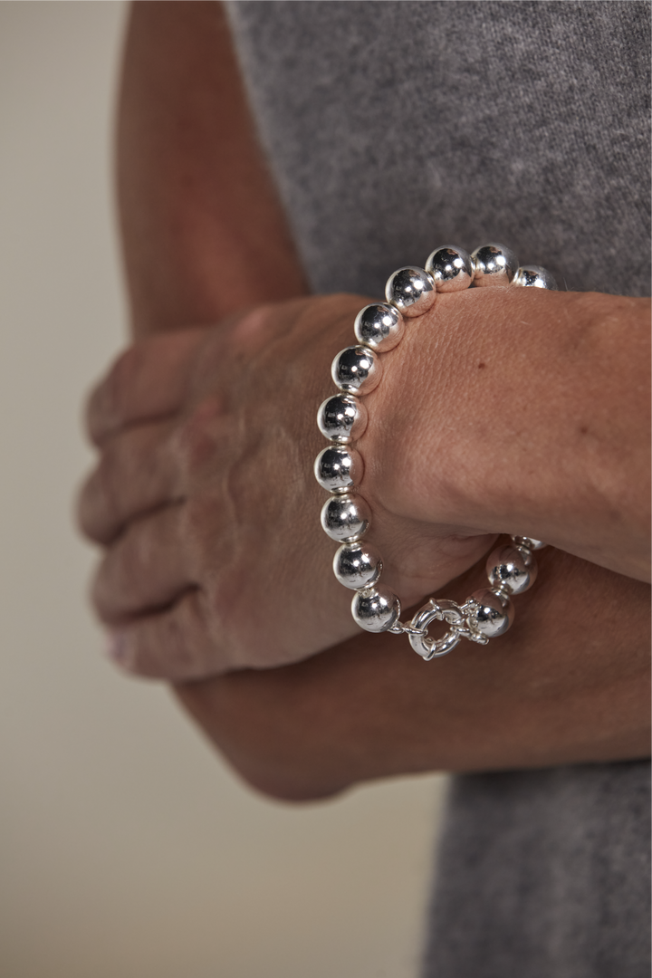 Silver Hematite Bracelet 10mm