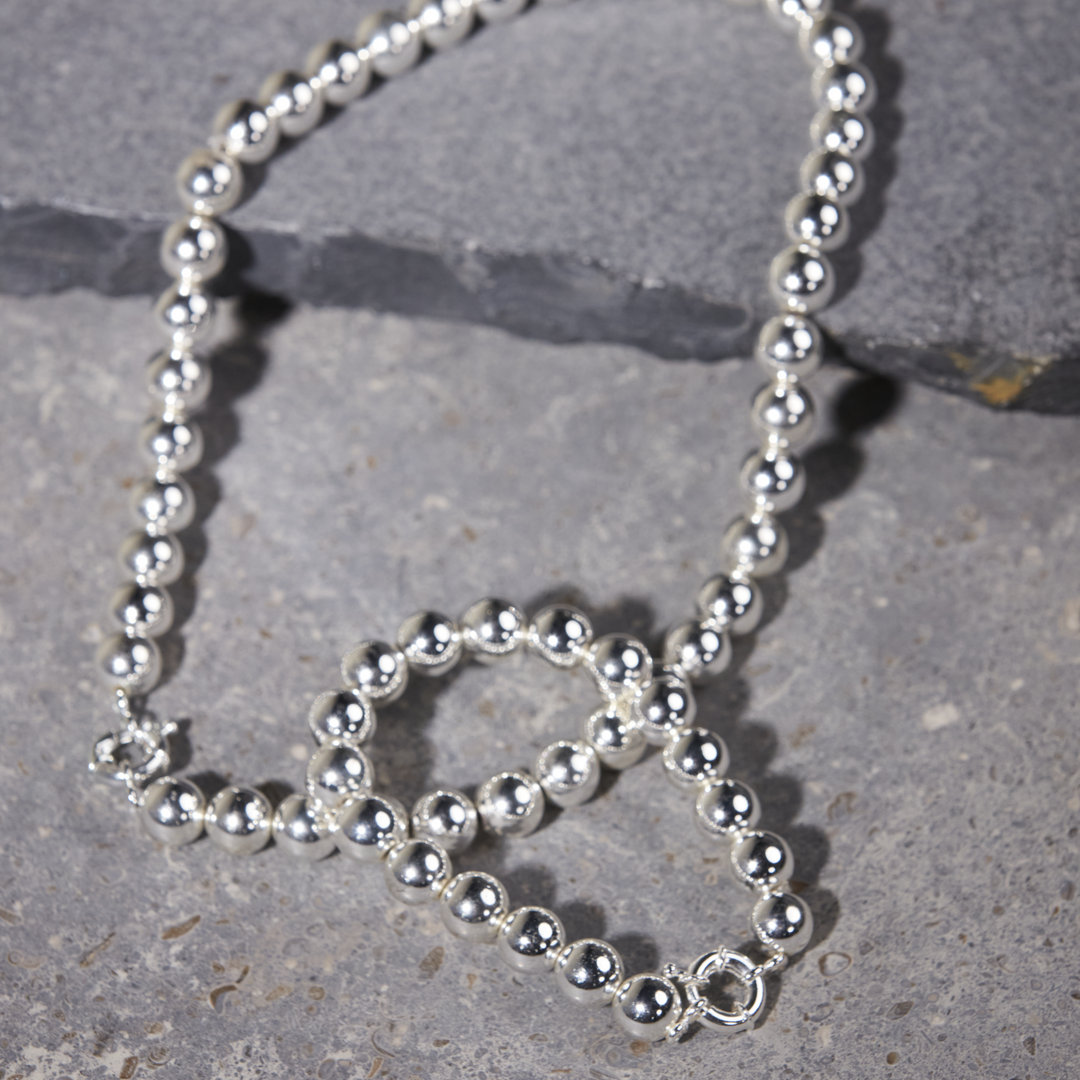 Silver Hematite Bracelet 10mm
