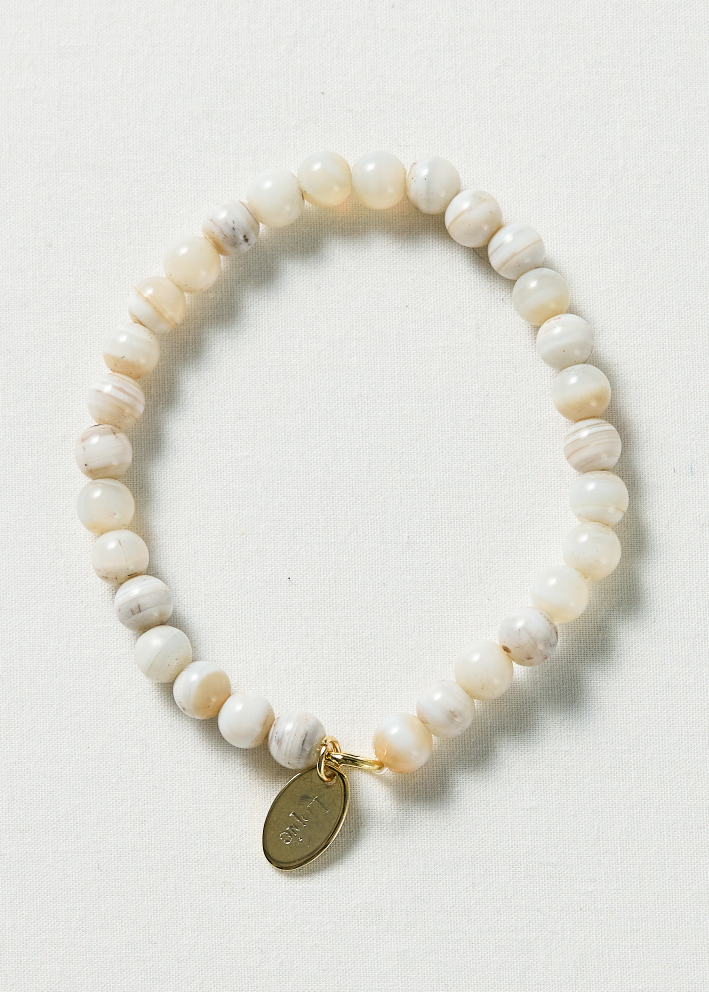 White striped agate bracelet 6mm