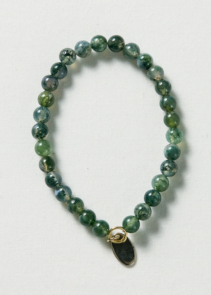 Moss agate bracelet 6mm