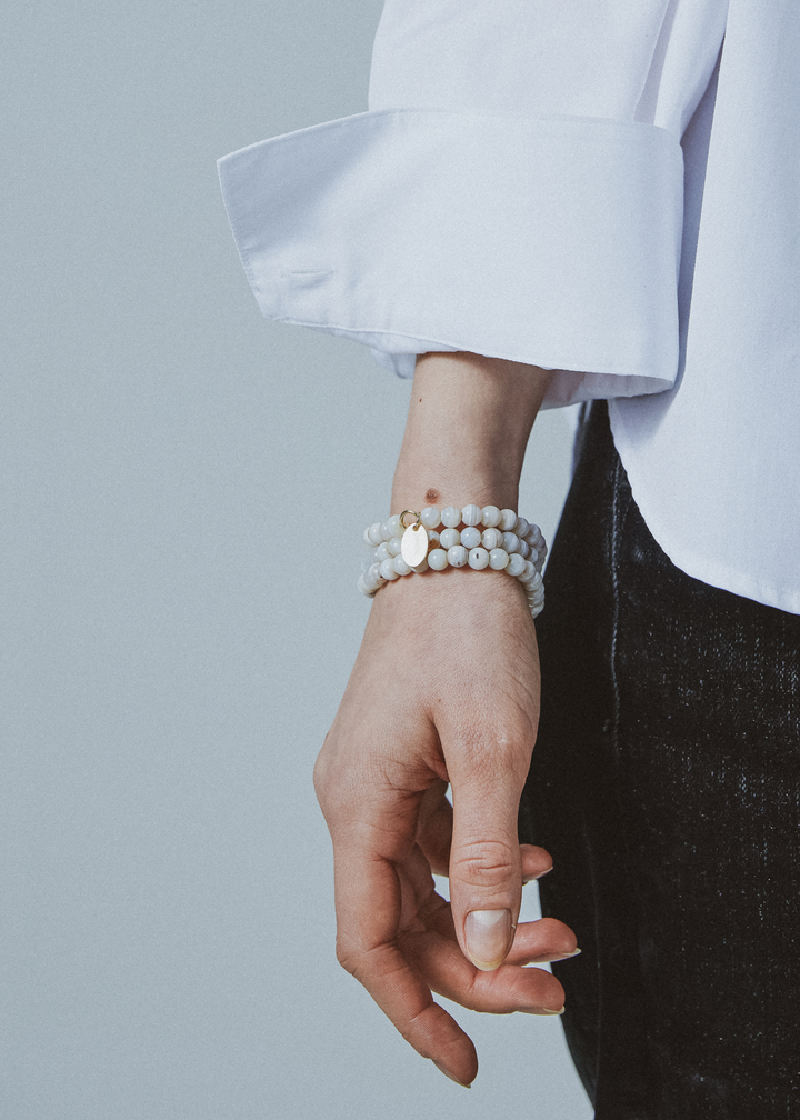 White striped agate bracelet 6mm