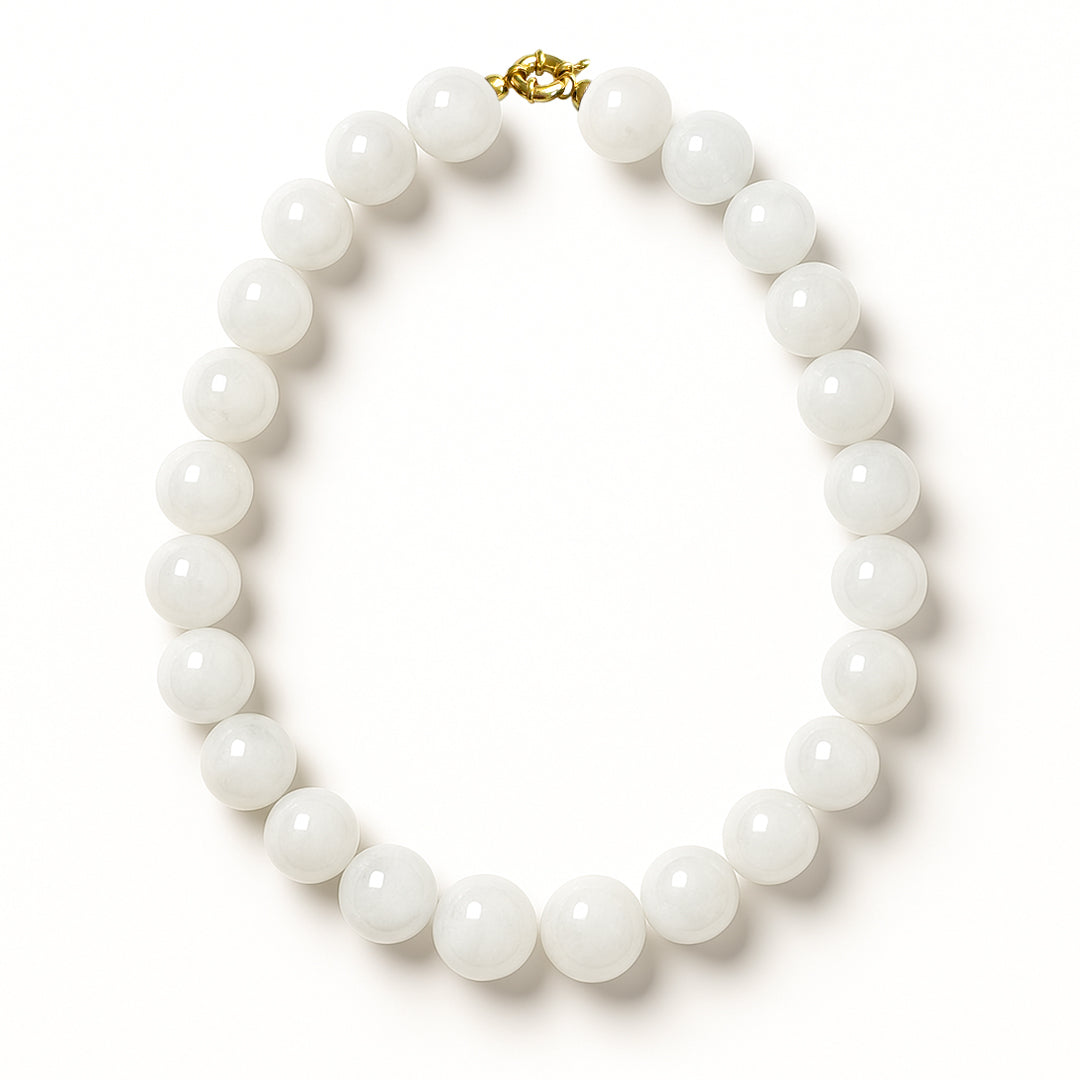 White Jade Necklace 16mm